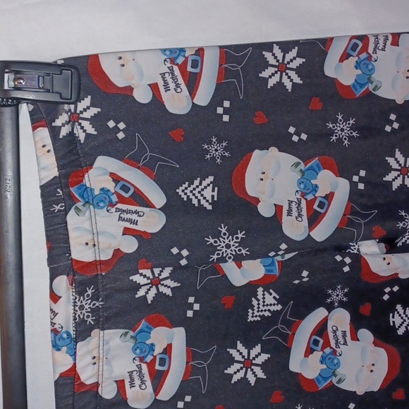 Rudolf the Red Nose Reindeer Santa Claus print Leggings - S - Picture 2 of 5